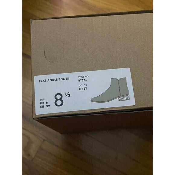 J.CREW Sueded Flat Ankle Boots Size 8.5 Grey NIB Fall Modern Preppy - Picture 11 of 12